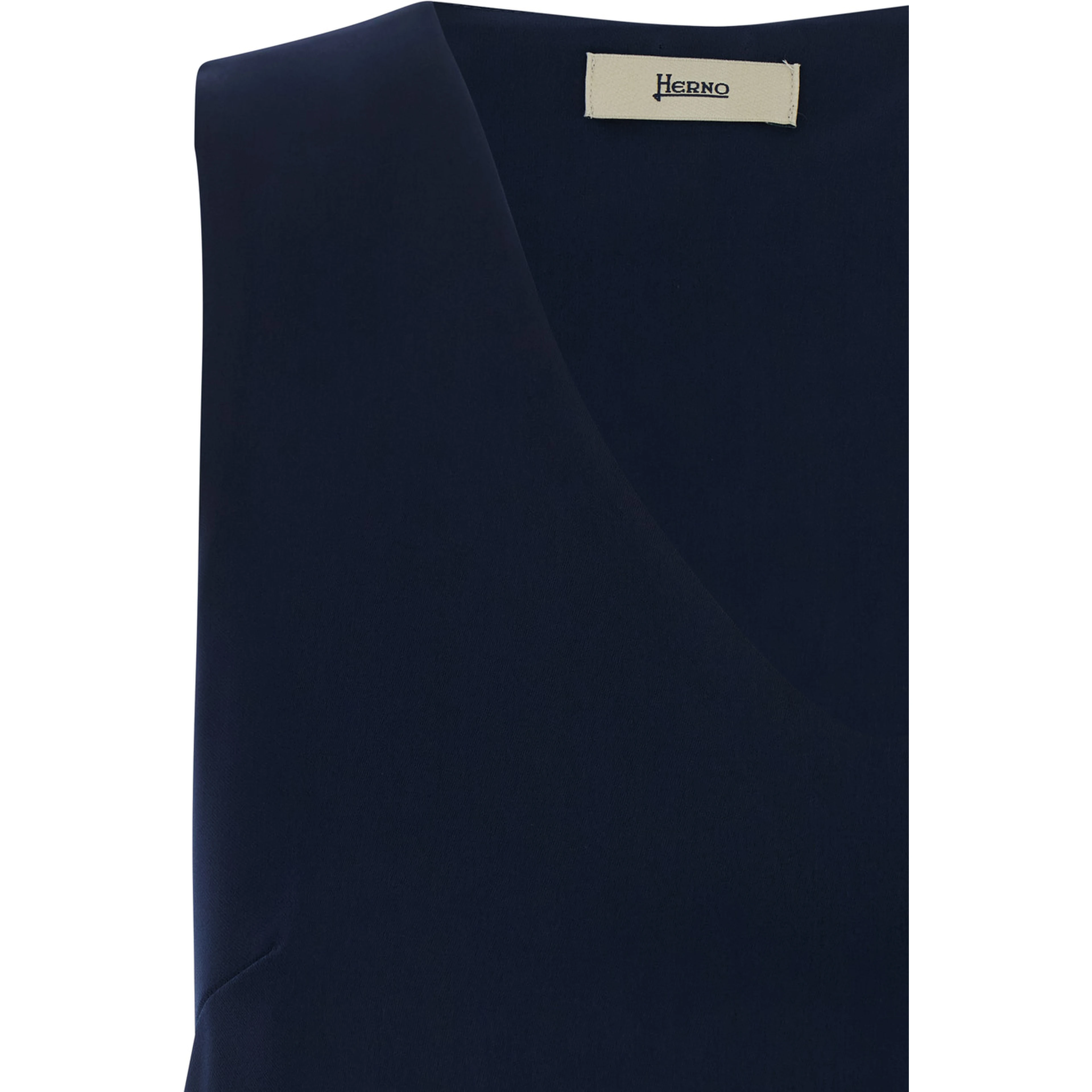Blue Top with V-neck and Sleeveless in Tech Fabric Woman