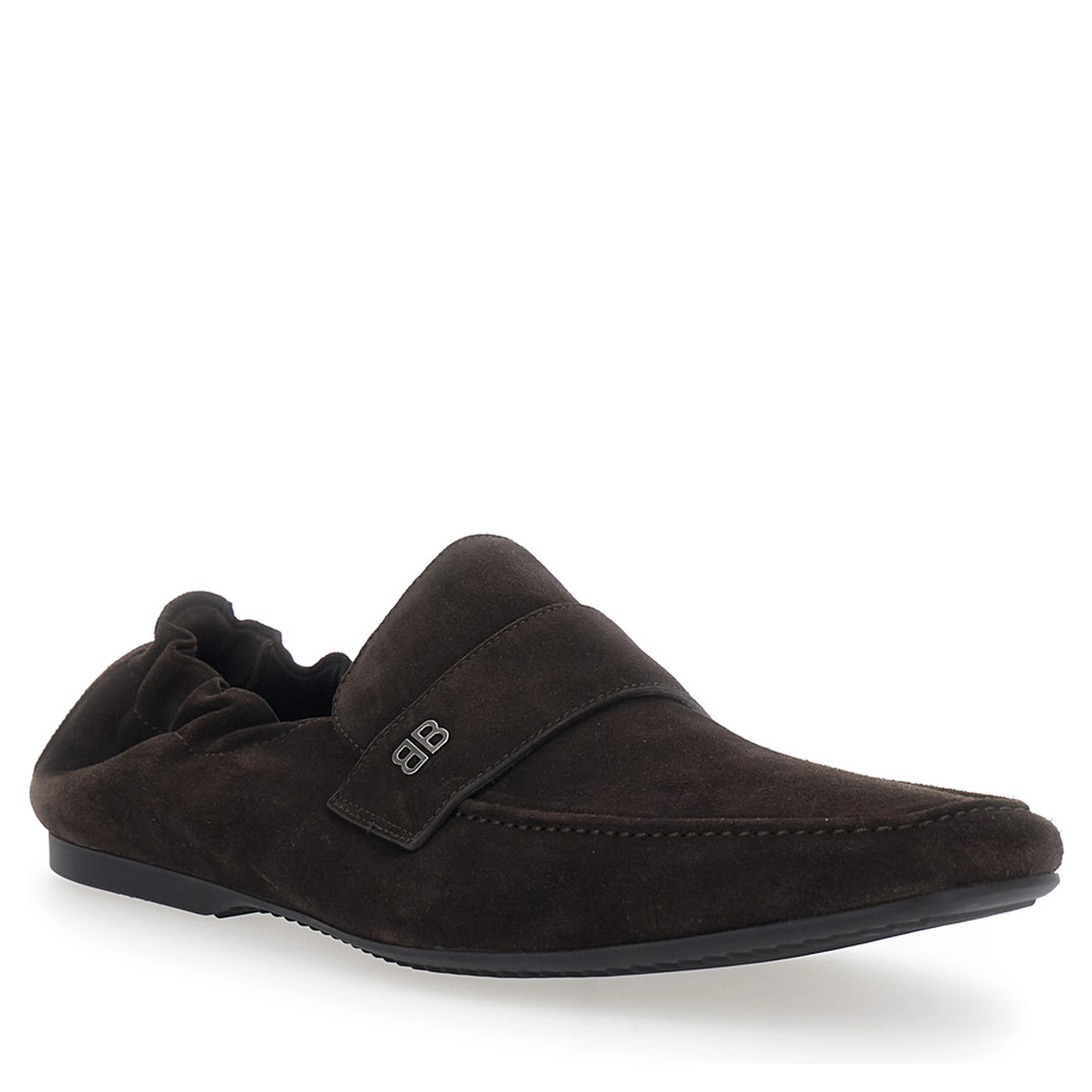 PALERMO Brown Loafers with Rounded Toe in Leather for Men