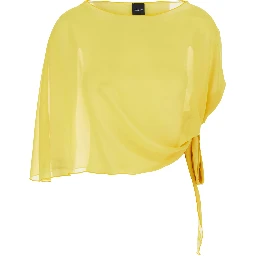 Yellow Stole with side knot in Tech Fabric Woman