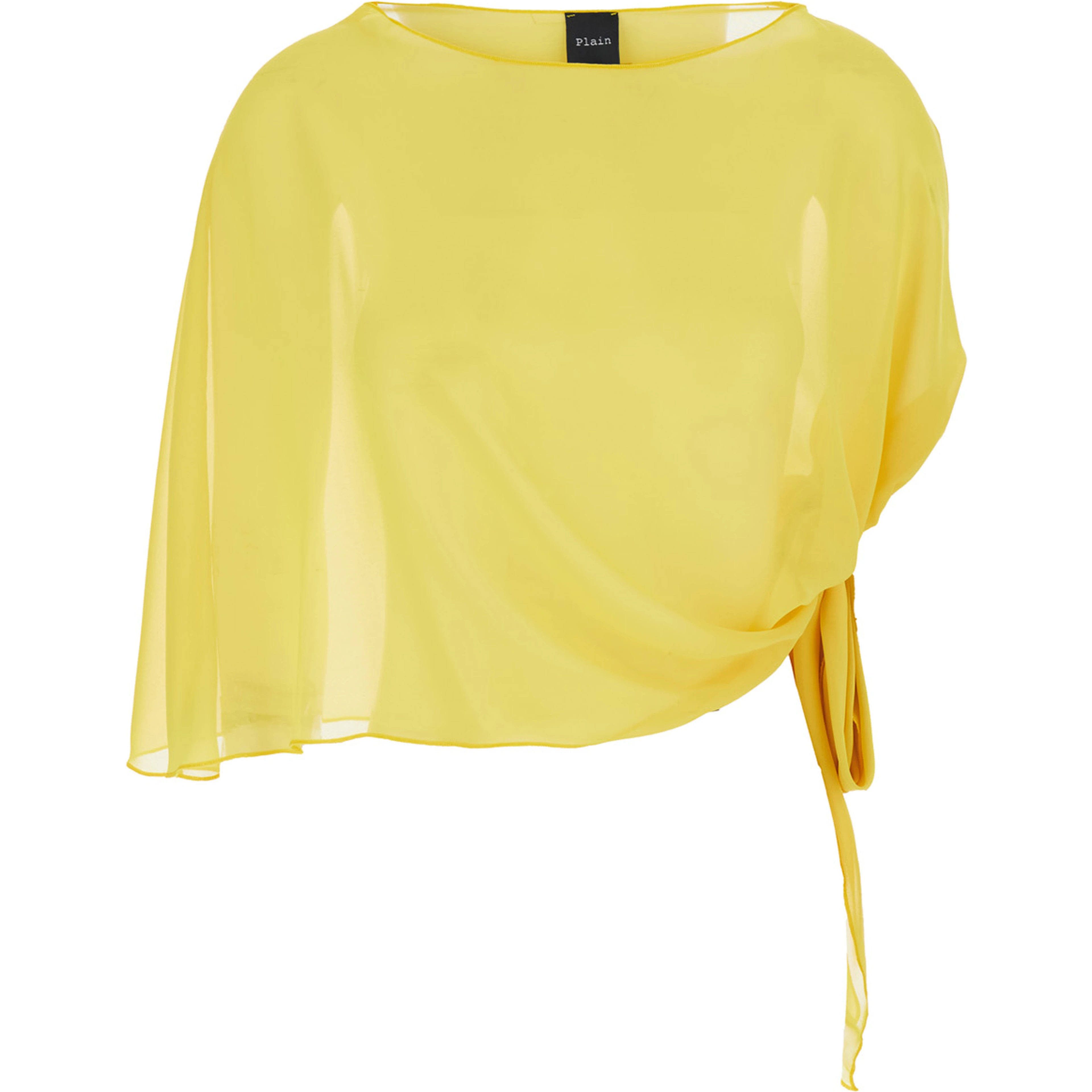 Yellow Stole with side knot in Tech Fabric Woman