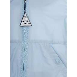 Light Blue Jacket with Zip Closure and Logo Patch on the Sleeve in Tech Fabric Baby
