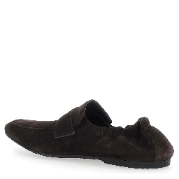 PALERMO Brown Loafers with Rounded Toe in Leather for Men