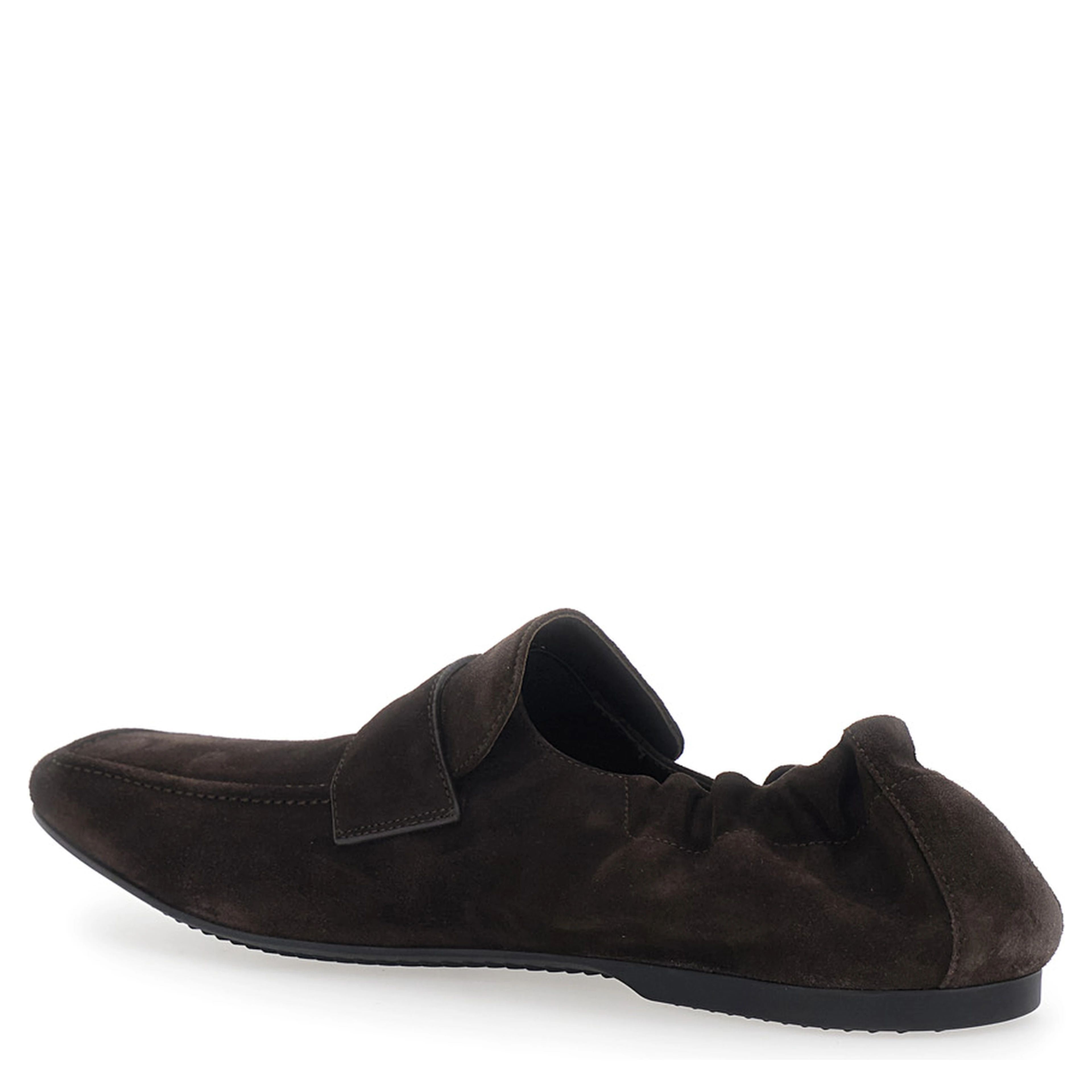 PALERMO Brown Loafers with Rounded Toe in Leather for Men