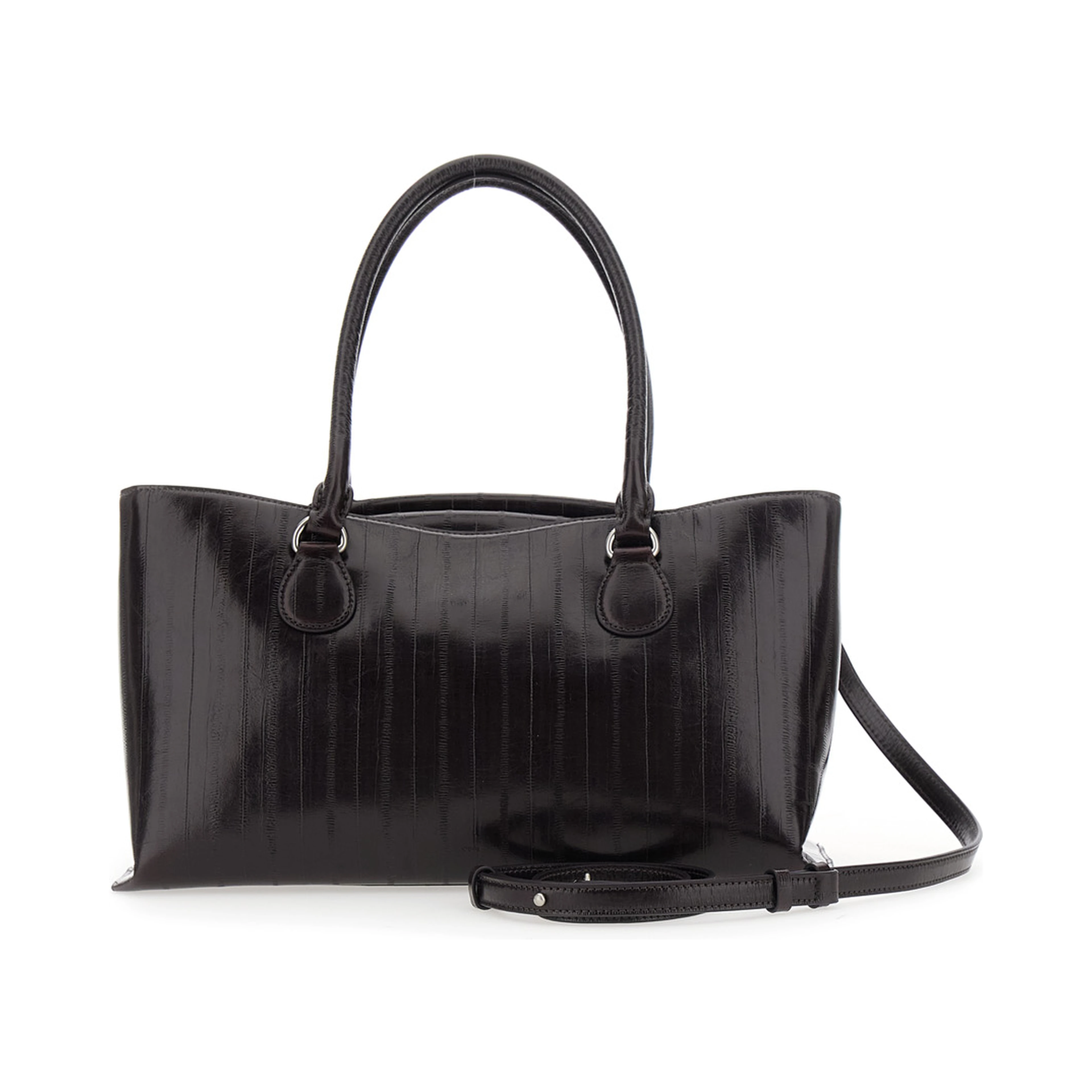 Shell Brot Brown Shoulder bag with Adjustable and Removable Strap and Pendant on the Front in Leather for Women