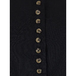 Linnea Black Crew Neck Vest with Bow on the Back in Fabric for Women