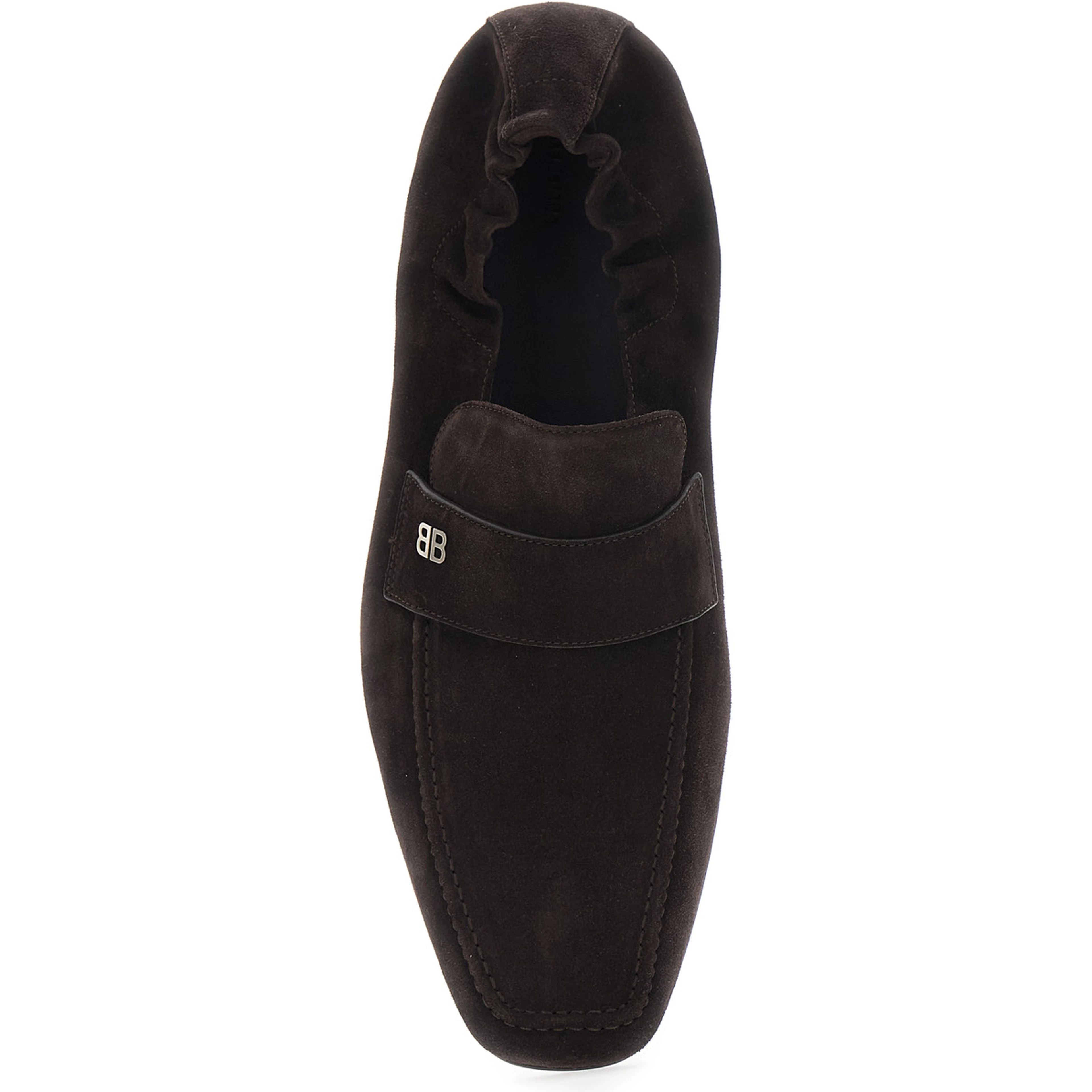 PALERMO Brown Loafers with Rounded Toe in Leather for Men