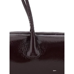 Boat Wide Bordeaux Mini Shoulder bag with Two Top Handles in Leather for Women