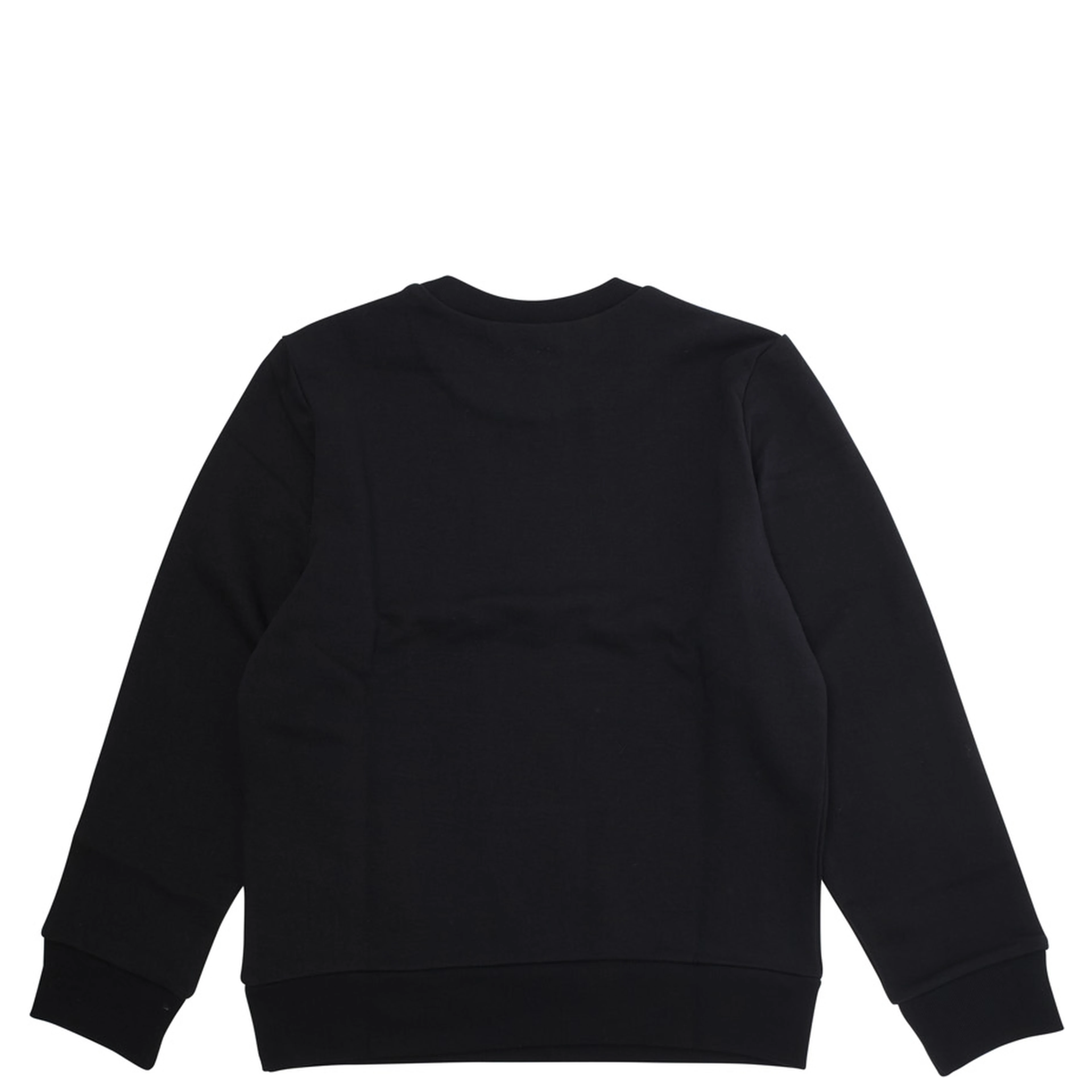 Crewneck Sweatshirt with Maxi Logo Print in Black Cotton Girl