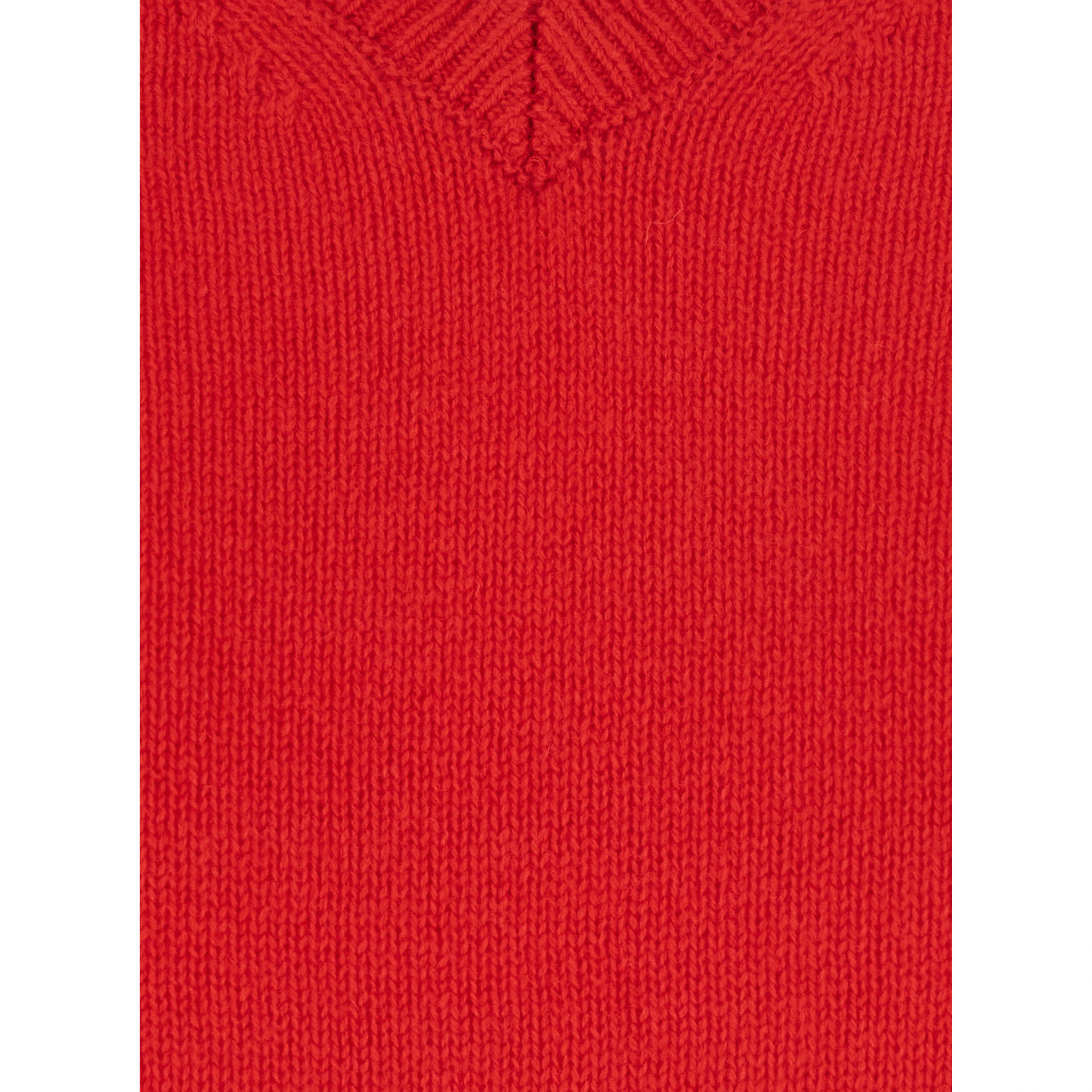 CASHMERE V-NECK SWEATER with V-neck and long sleeves in Wool and Cashmere Red Women