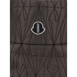 Rick Owens X Moncler Brown Unisex Fisherman Hat with Front Logo Patch and All-Over Logo Embroidery in Tech Fabric