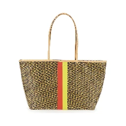 The Racer Multicolor Tote bag with All-Over Print and Stripes In Cotton Blend for Women