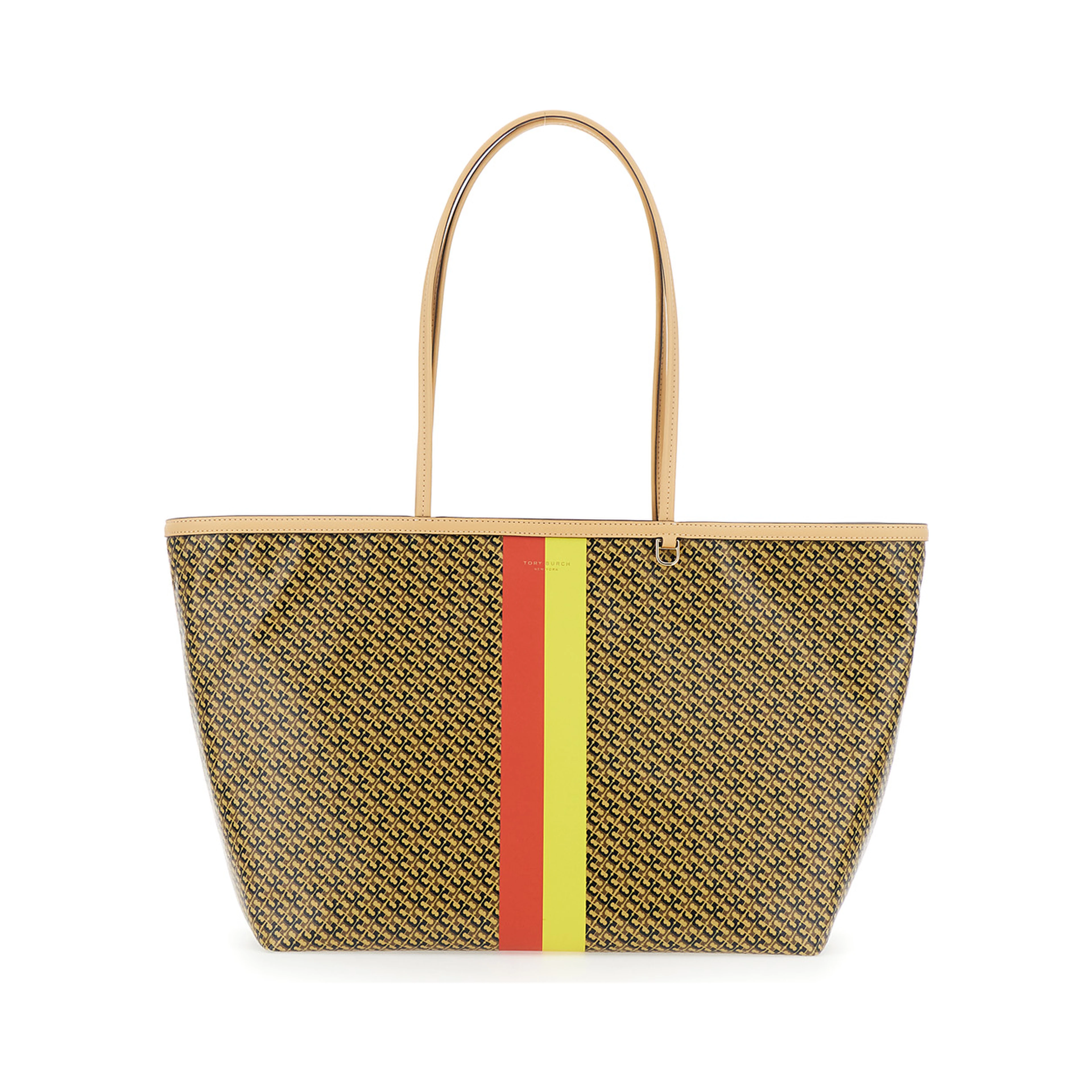 The Racer Multicolor Tote bag with All-Over Print and Stripes In Cotton Blend for Women