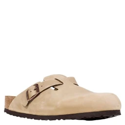 Beige Leather Clogs