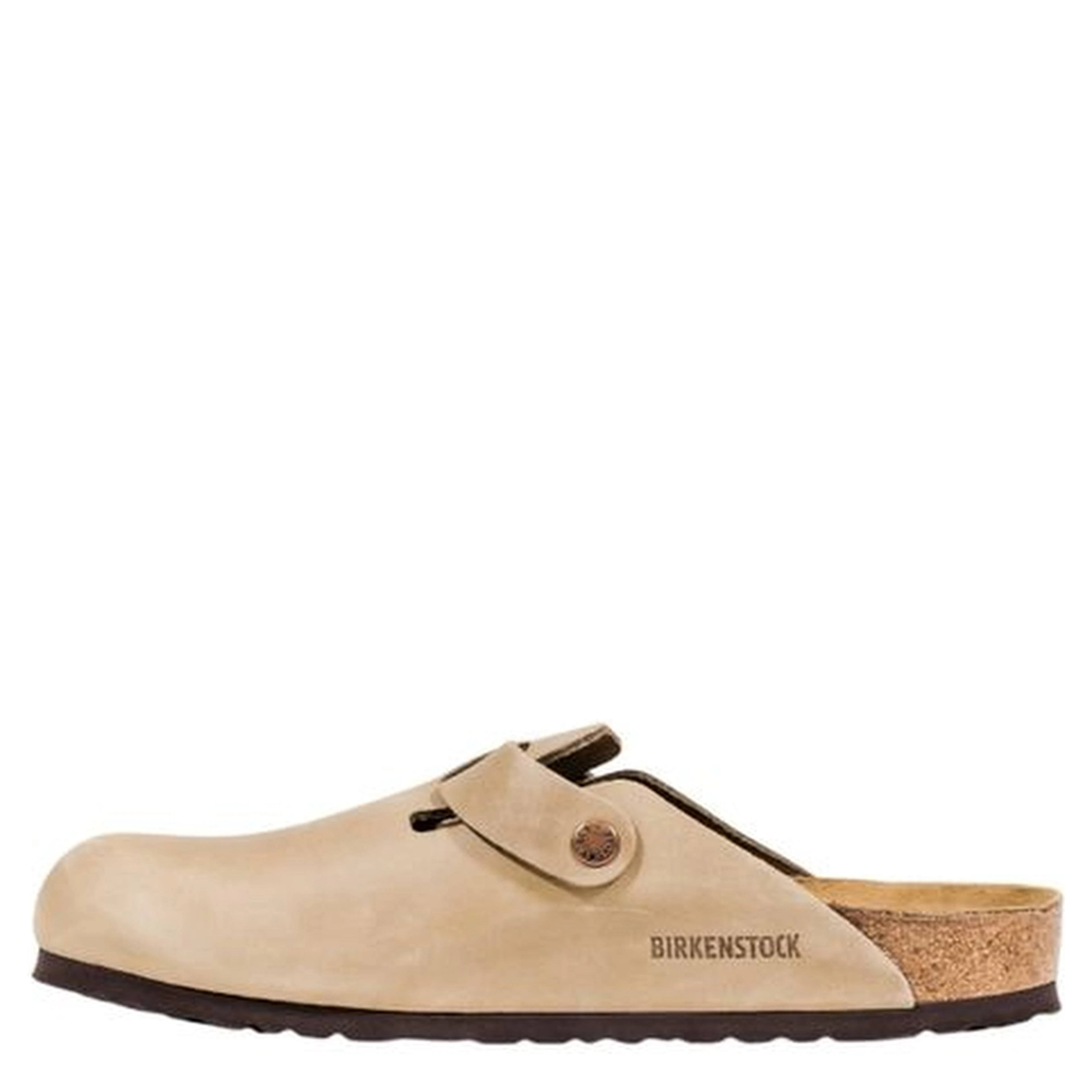 Beige Leather Clogs
