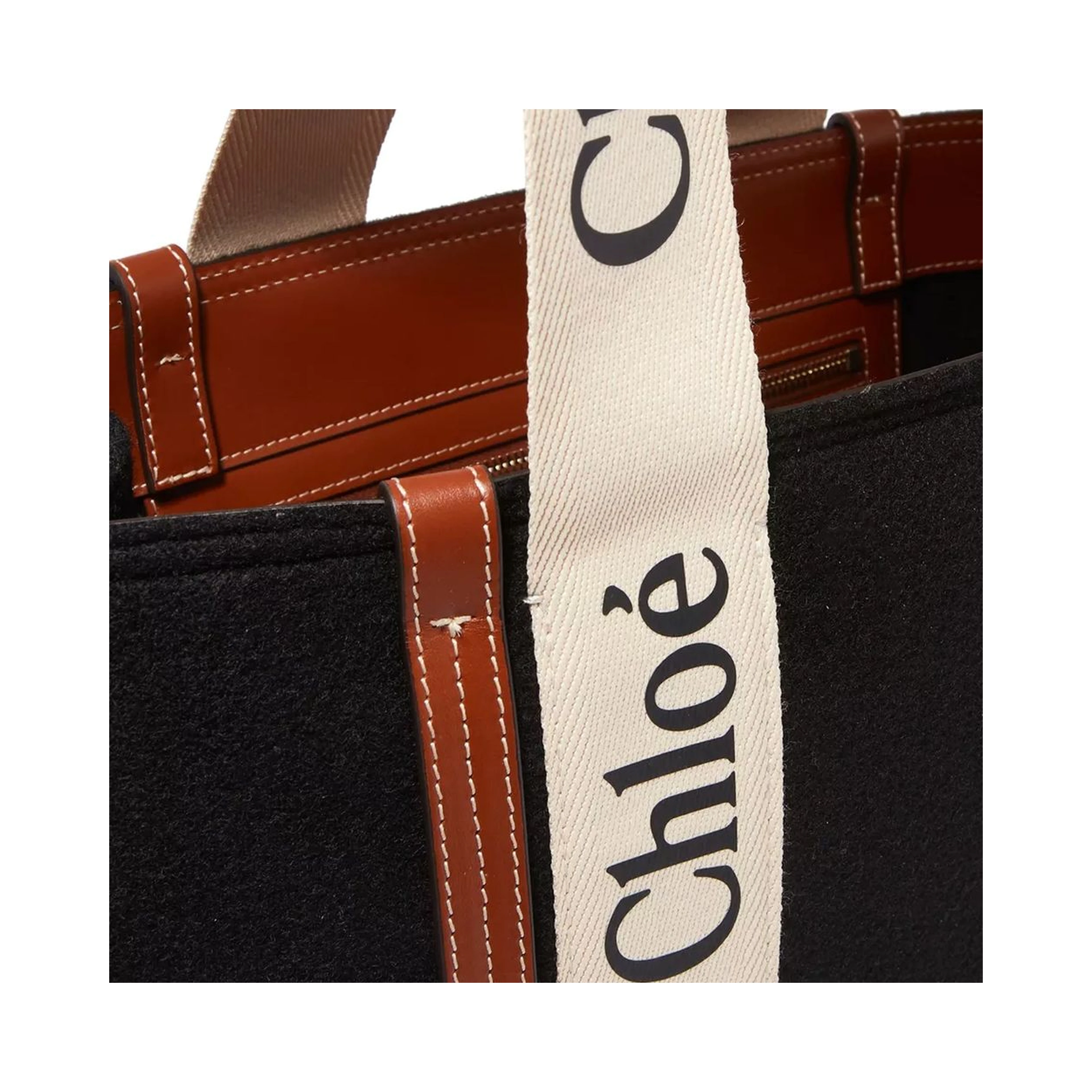 Black Wool Tote Bag