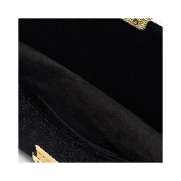 Black Polyester Clutch Bag