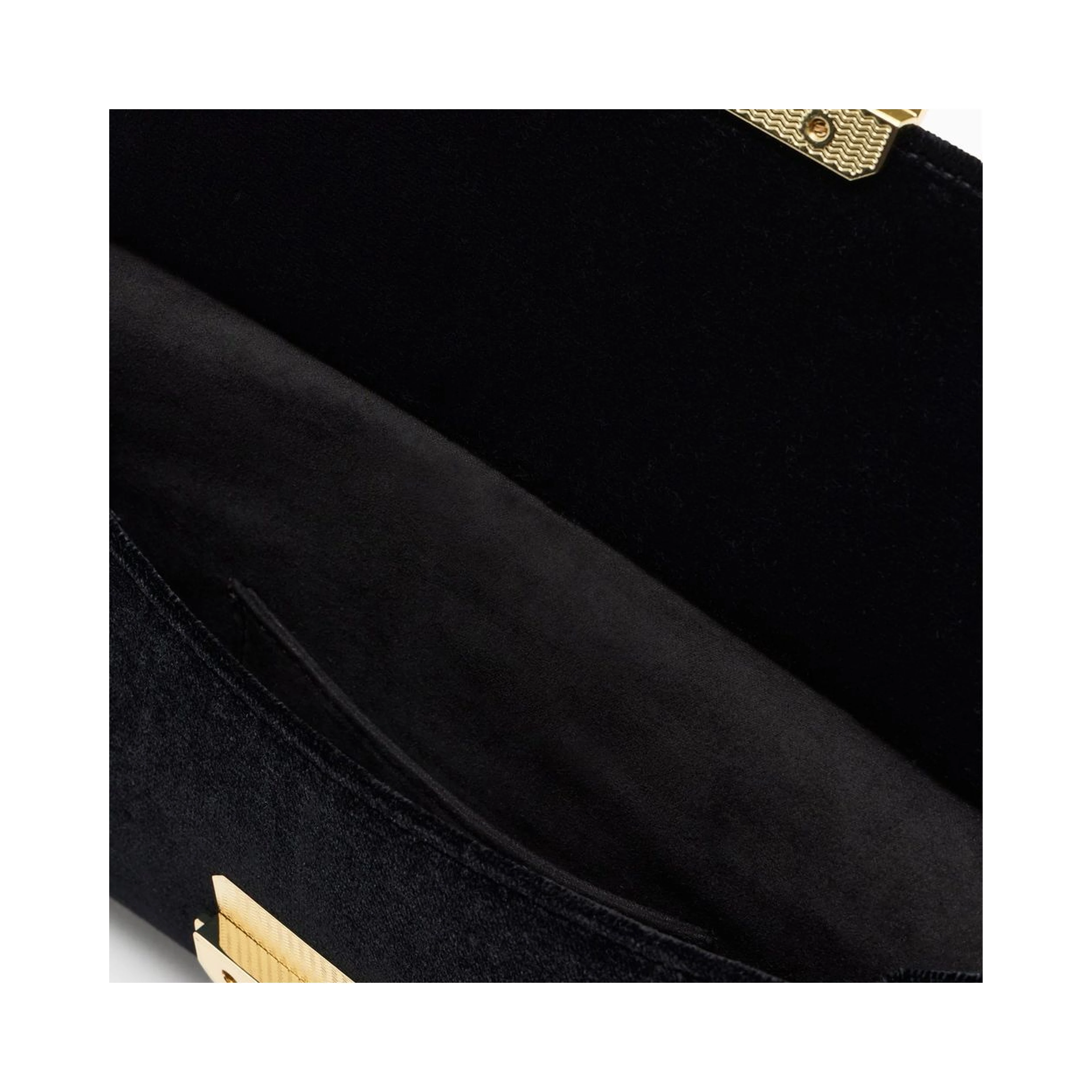 Black Polyester Clutch Bag
