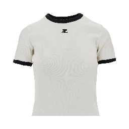 Cotton T-shirt with contrasting trims