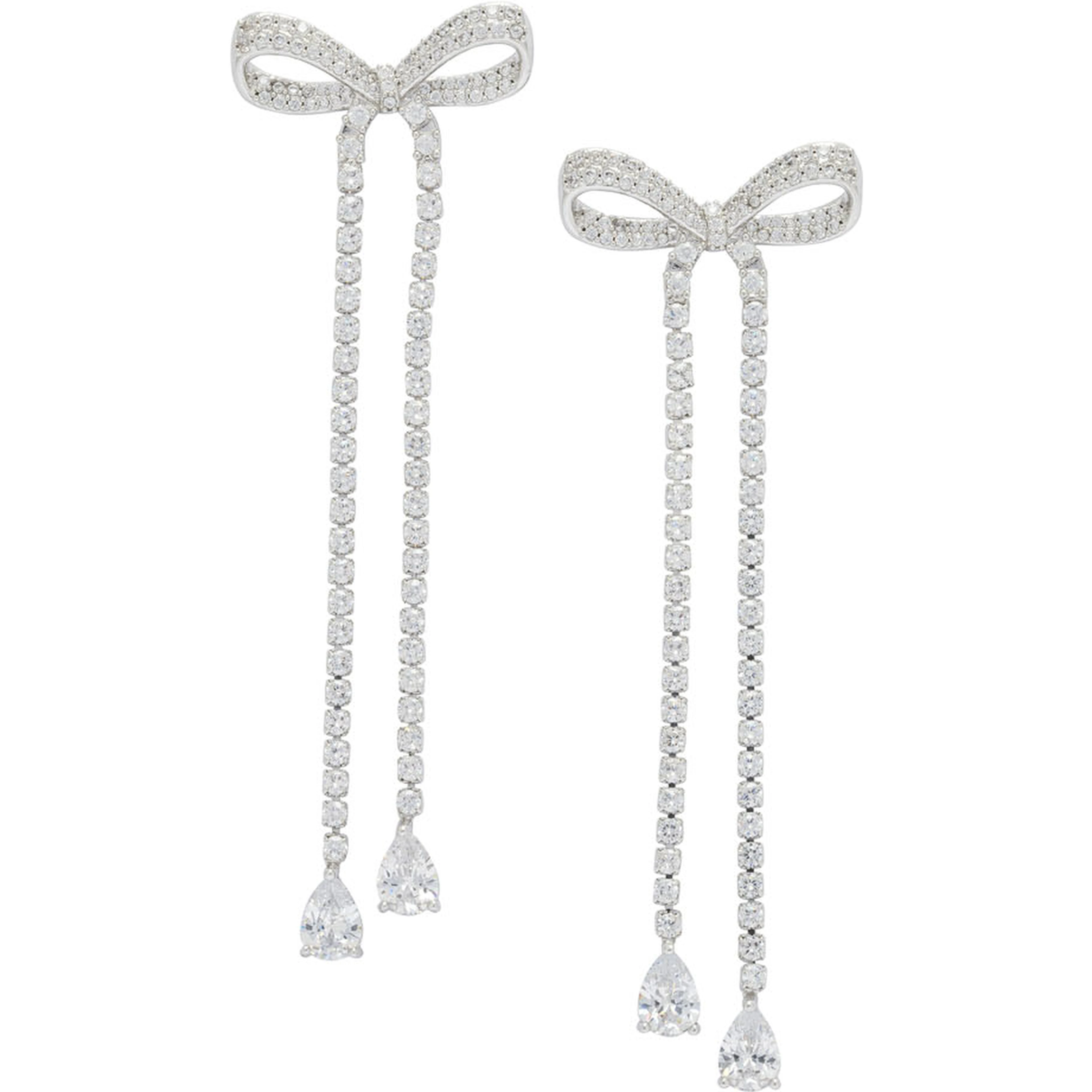 Dangling earrings with crystals