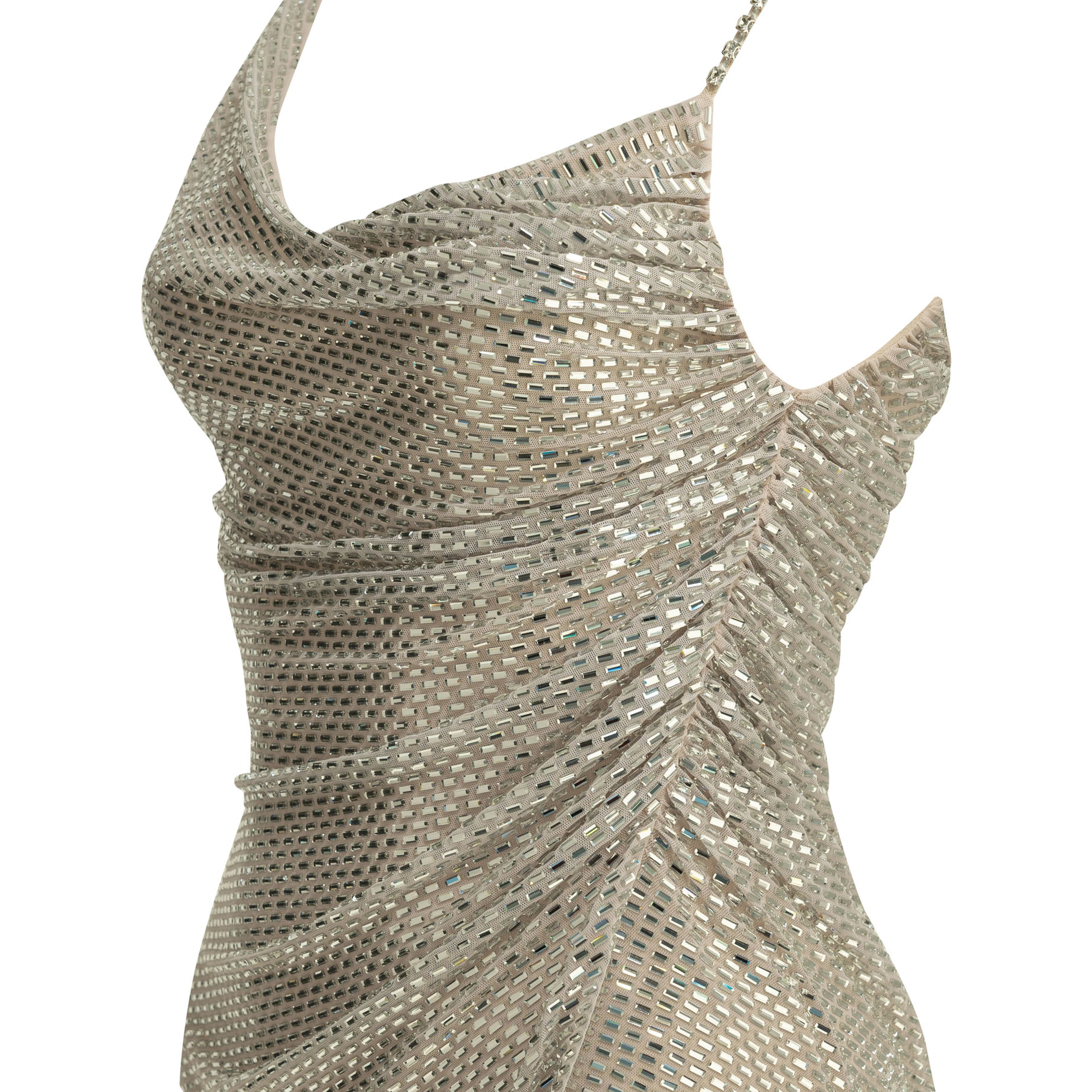 Short dress with rhinestones