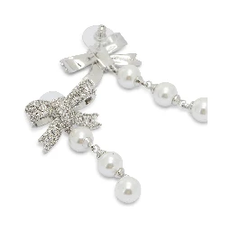 Dangling earrings with pearls and crystals
