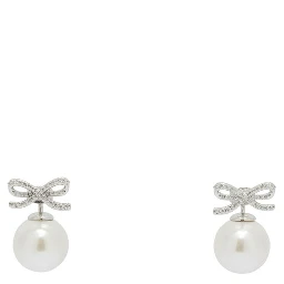 Earrings with pearl and crystals