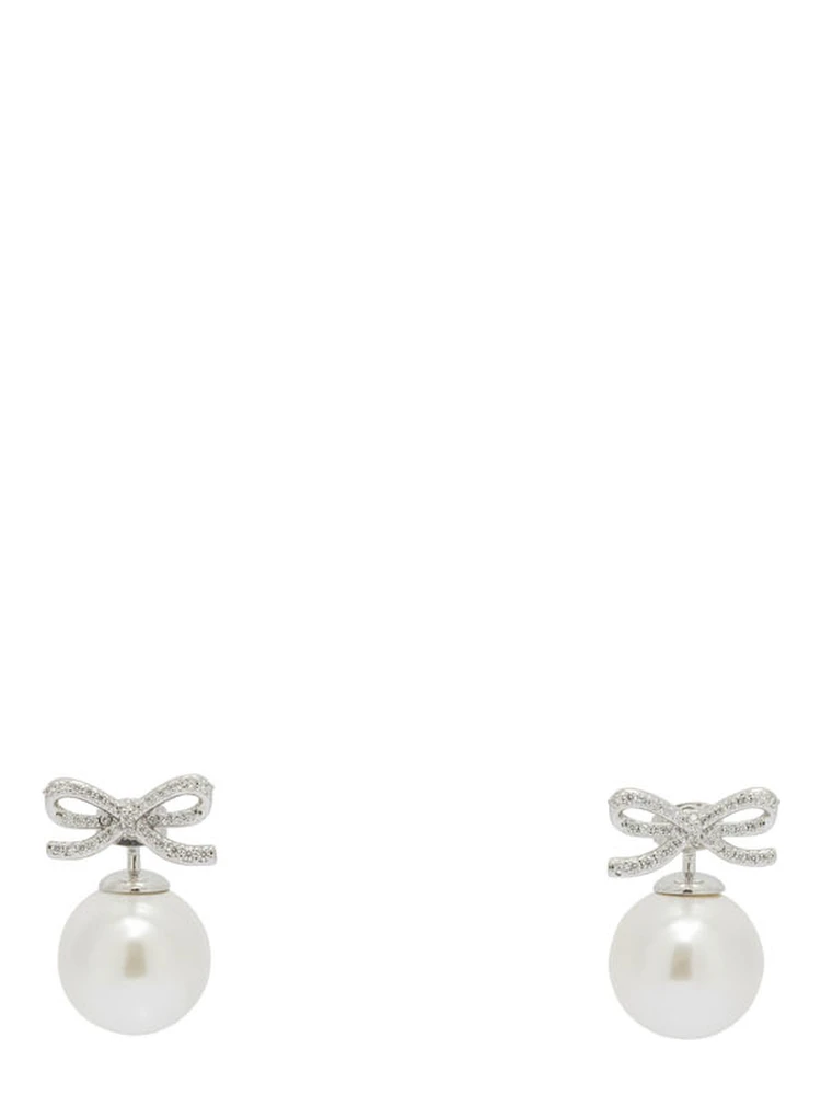 Earrings with pearl and crystals