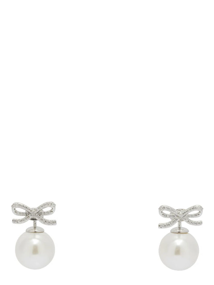 Earrings with pearl and crystals