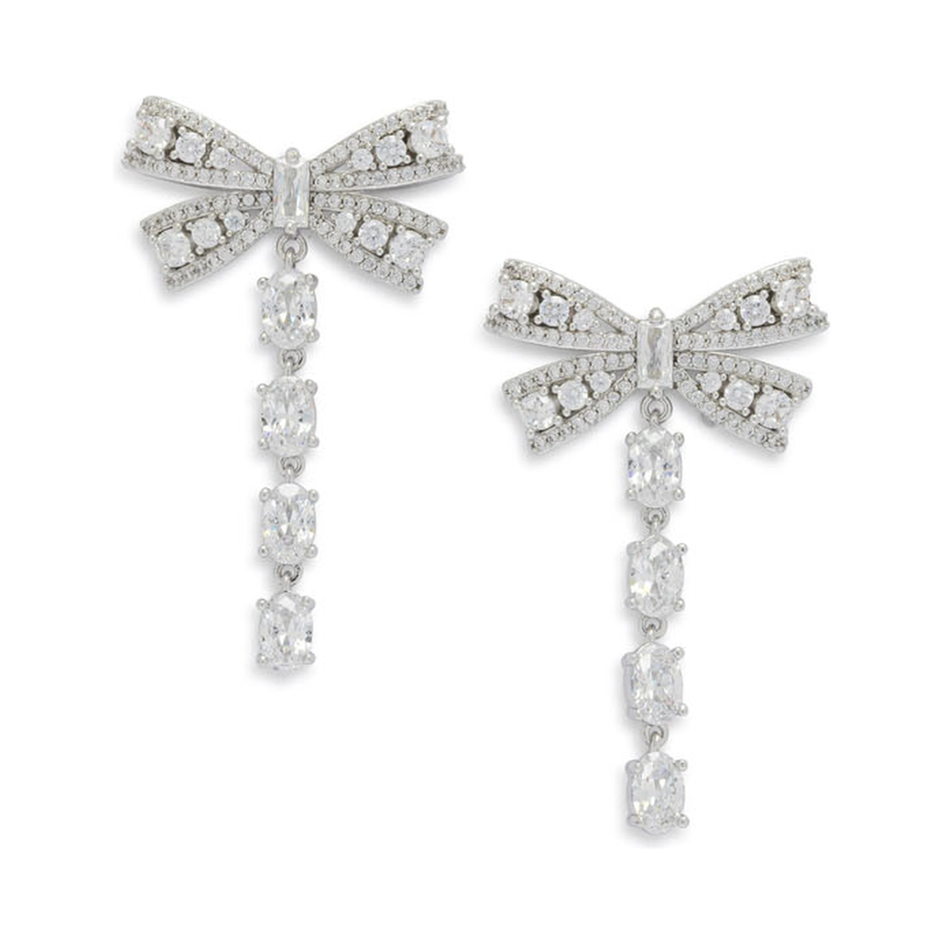Dangling earrings with crystals