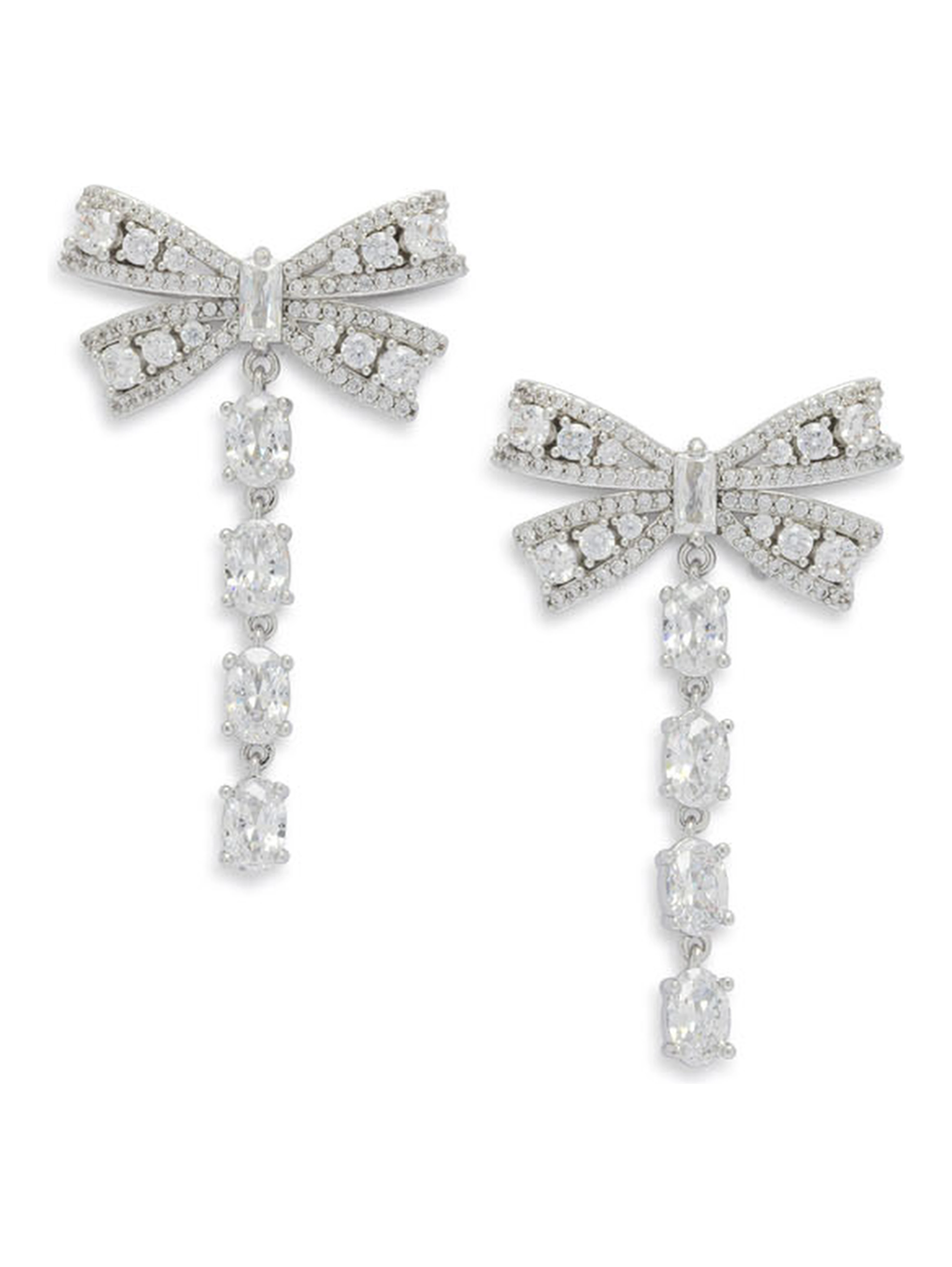 Dangling earrings with crystals