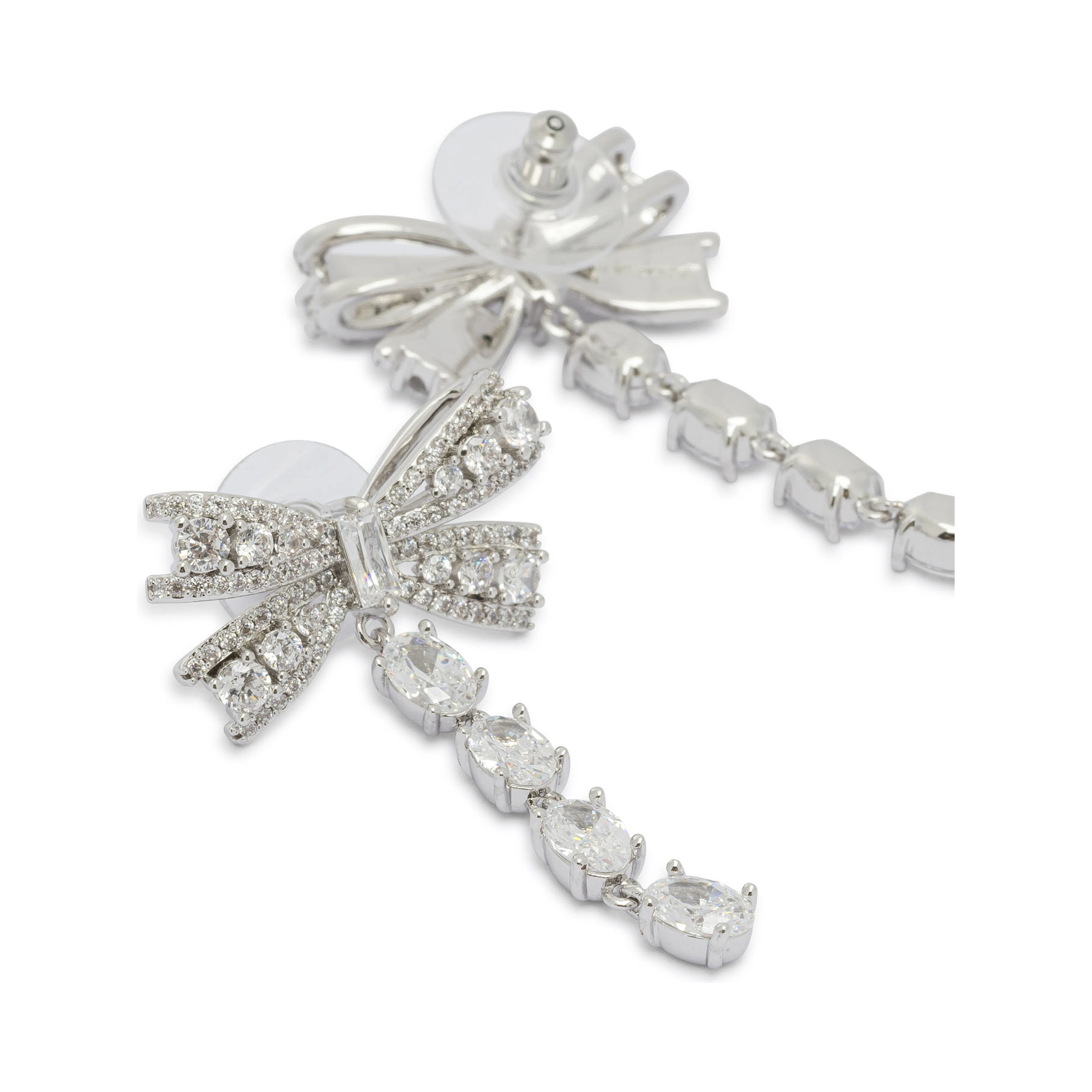 Dangling earrings with crystals