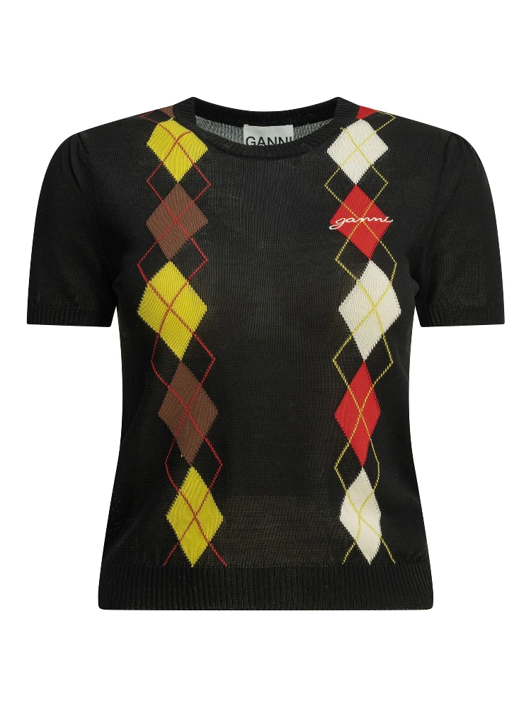 "Argyle" crewneck sweater