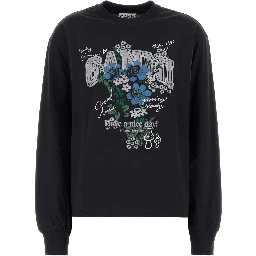 Basic Cotton Jersey Longsleeve Flower Print