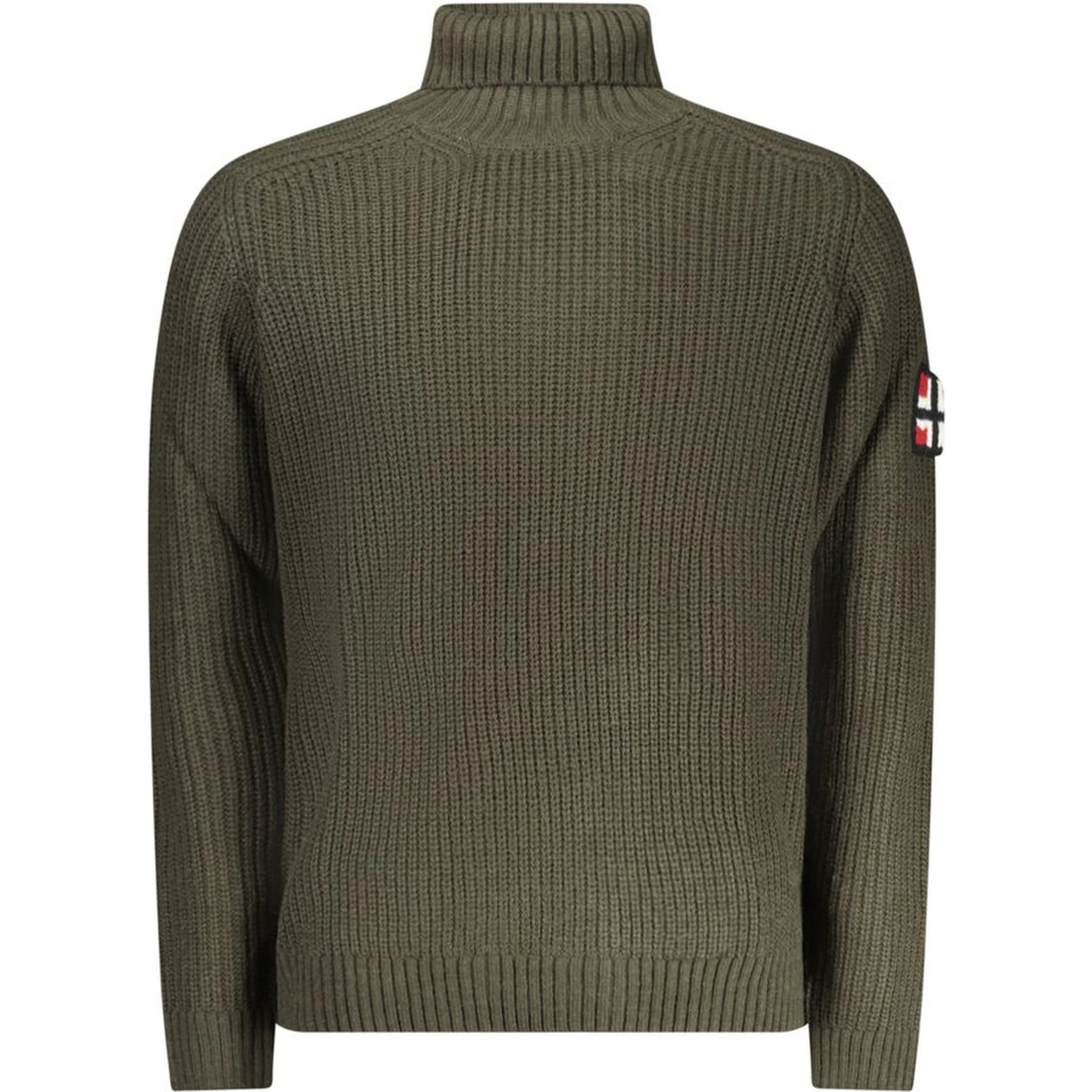 Green Wool Men Turtleneck Sweater