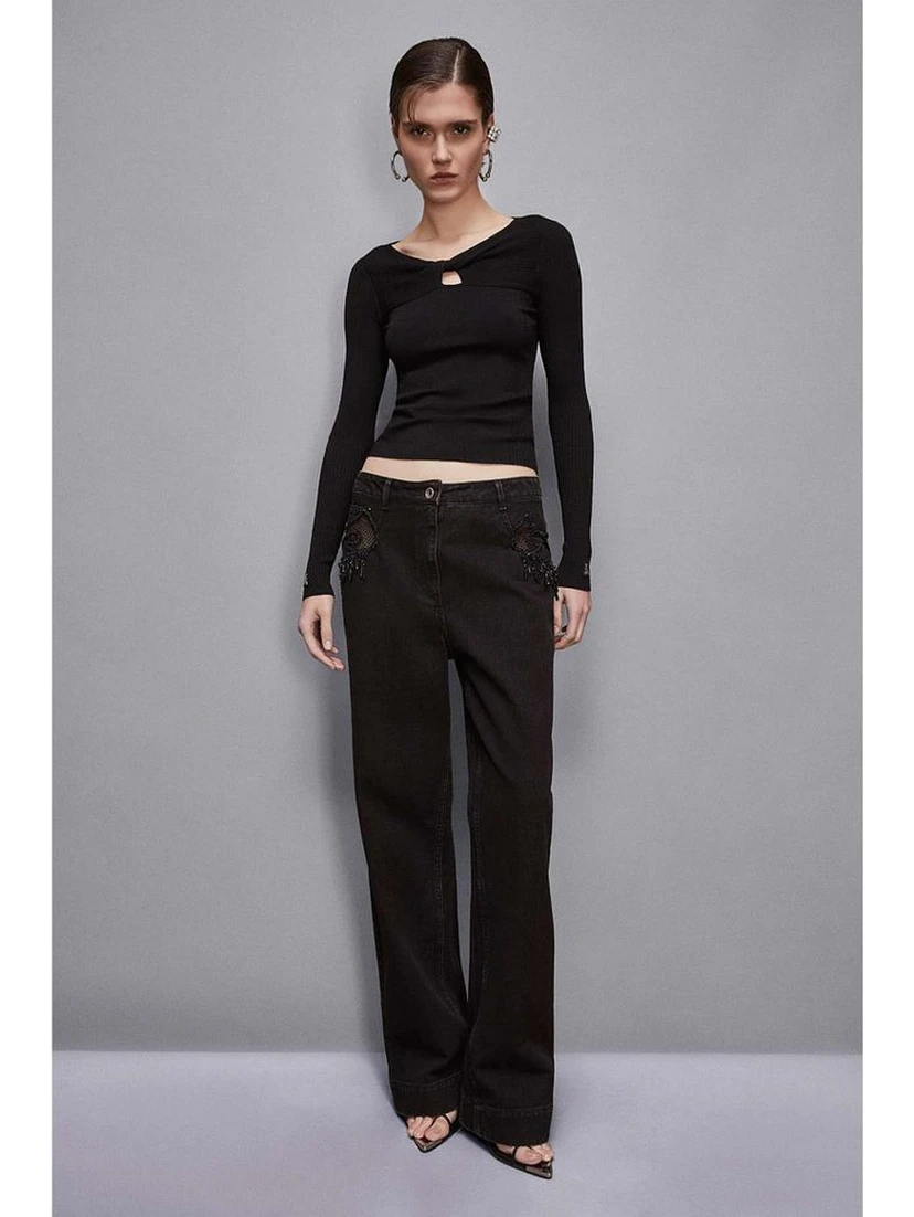 Black Viscose Sweatshirt