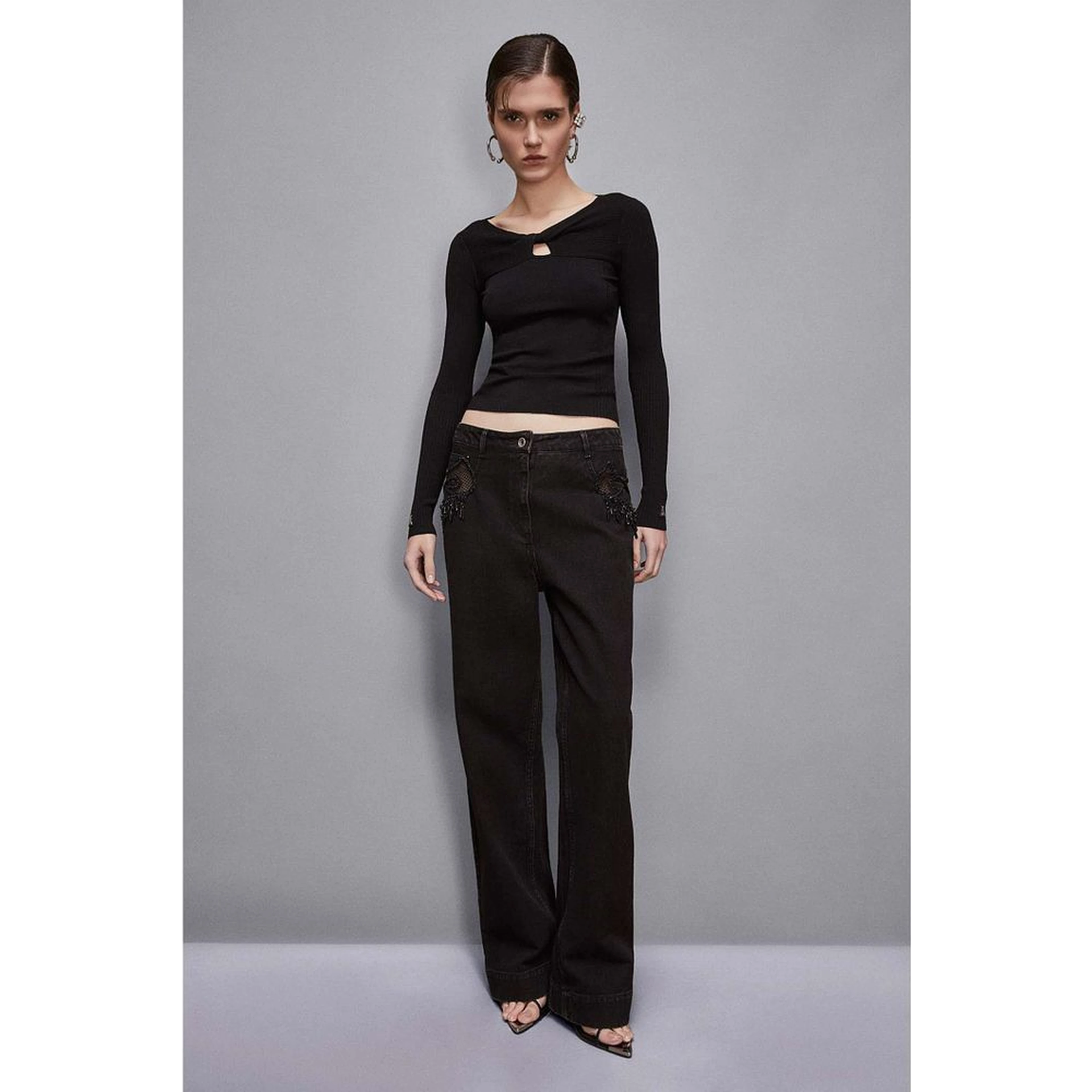 Black Viscose Sweatshirt