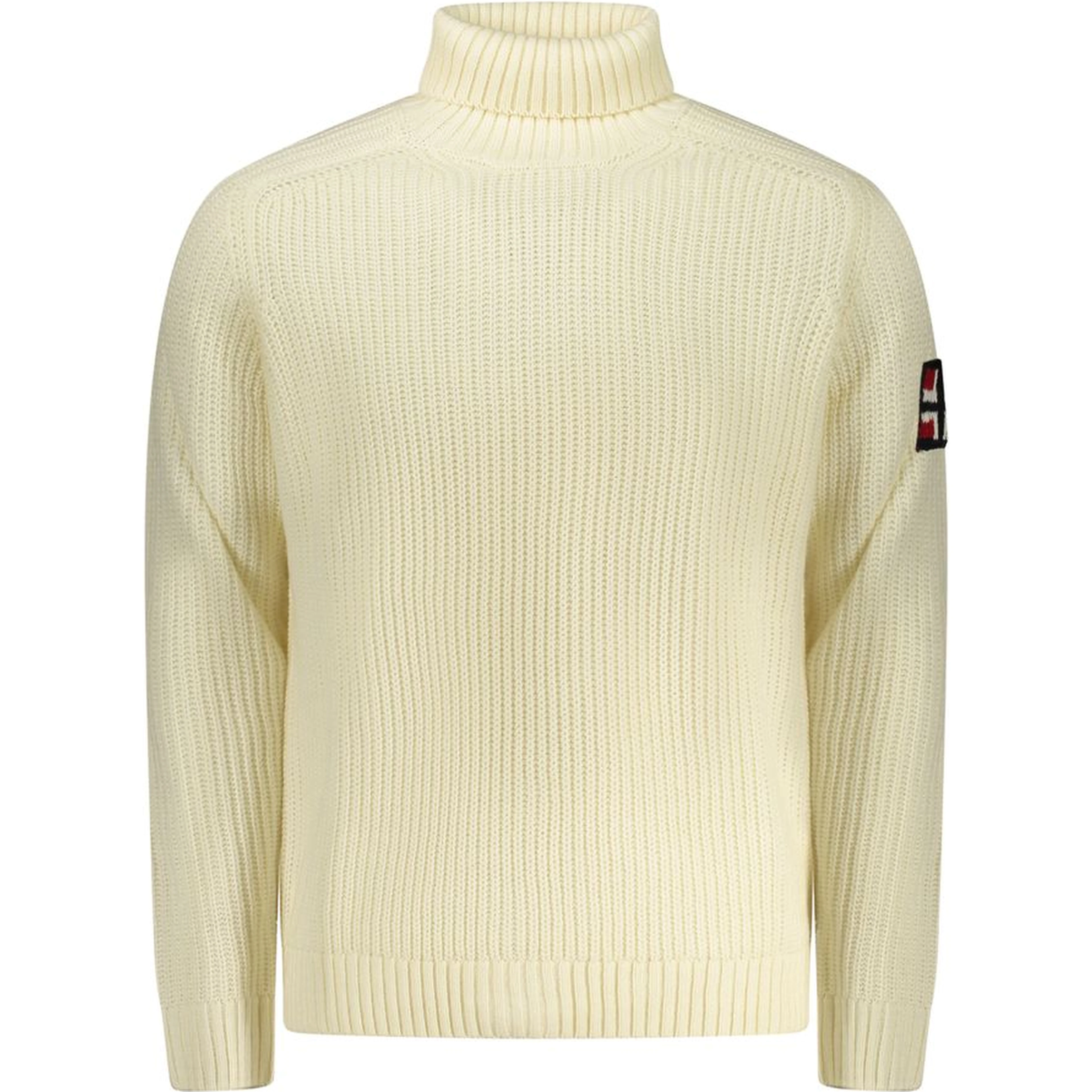 White Wool Men Sweater
