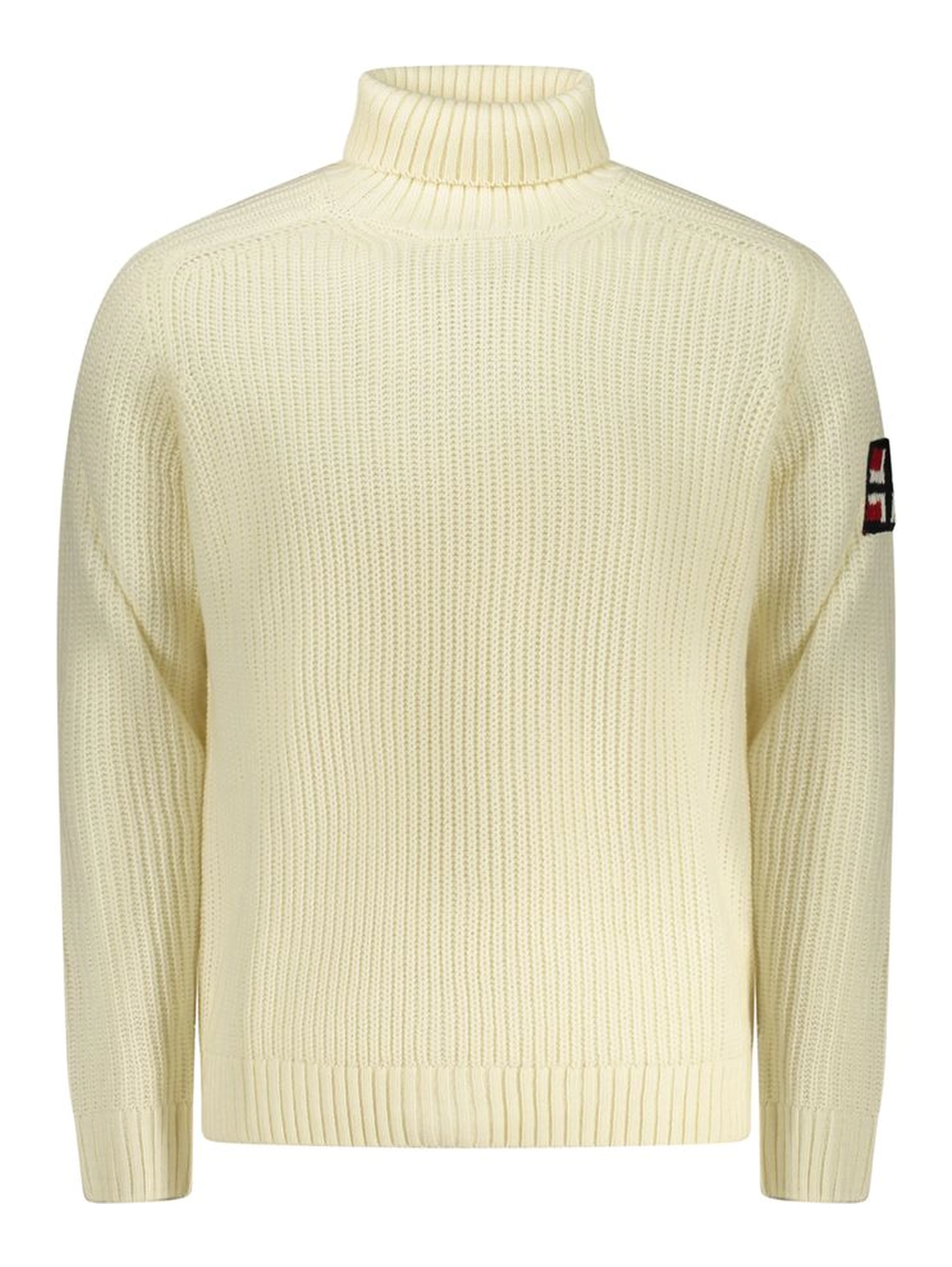 White Wool Men Sweater