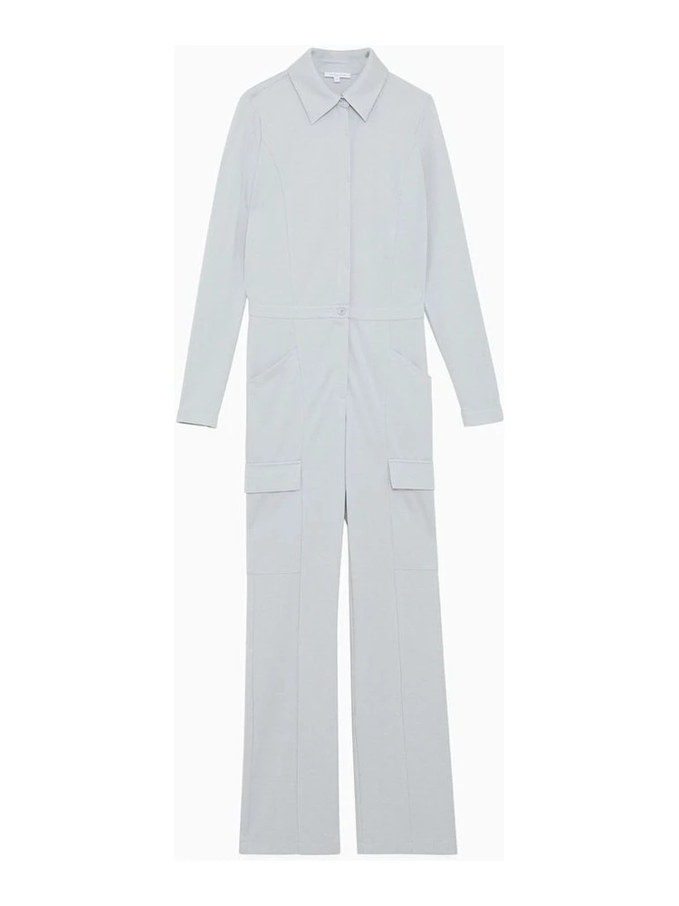 Gray Polyester Jumpsuit