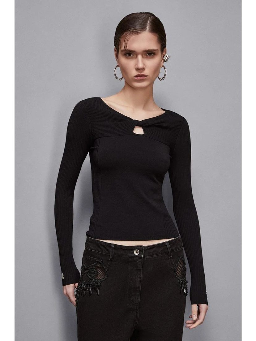 Black Viscose Sweatshirt