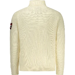White Wool Men Sweater