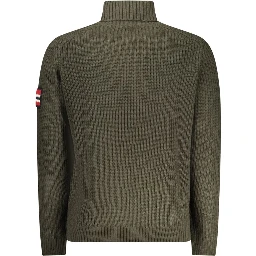 Green Wool Men Turtleneck Sweater