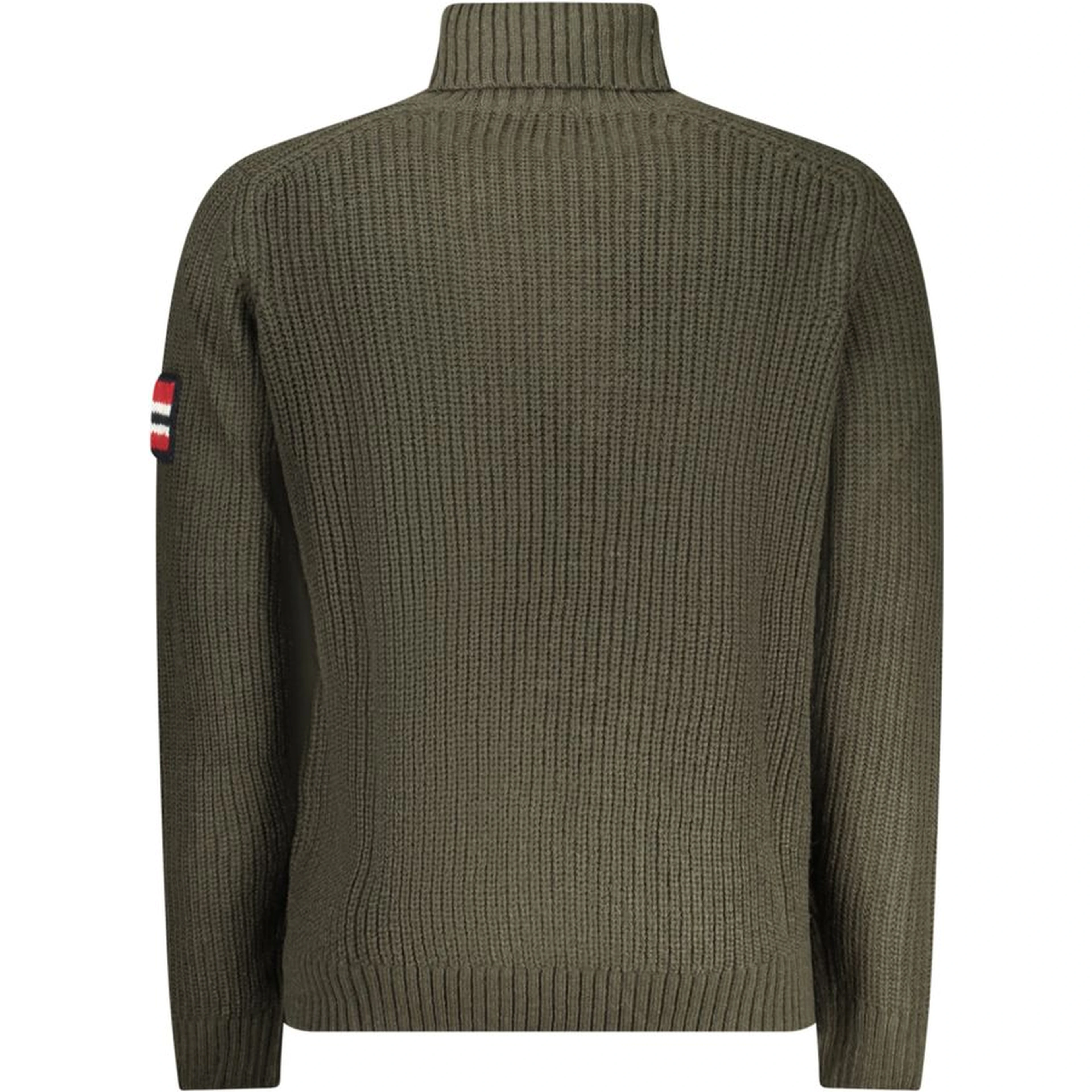 Green Wool Men Turtleneck Sweater
