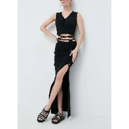 Black Cotton Casual Dress