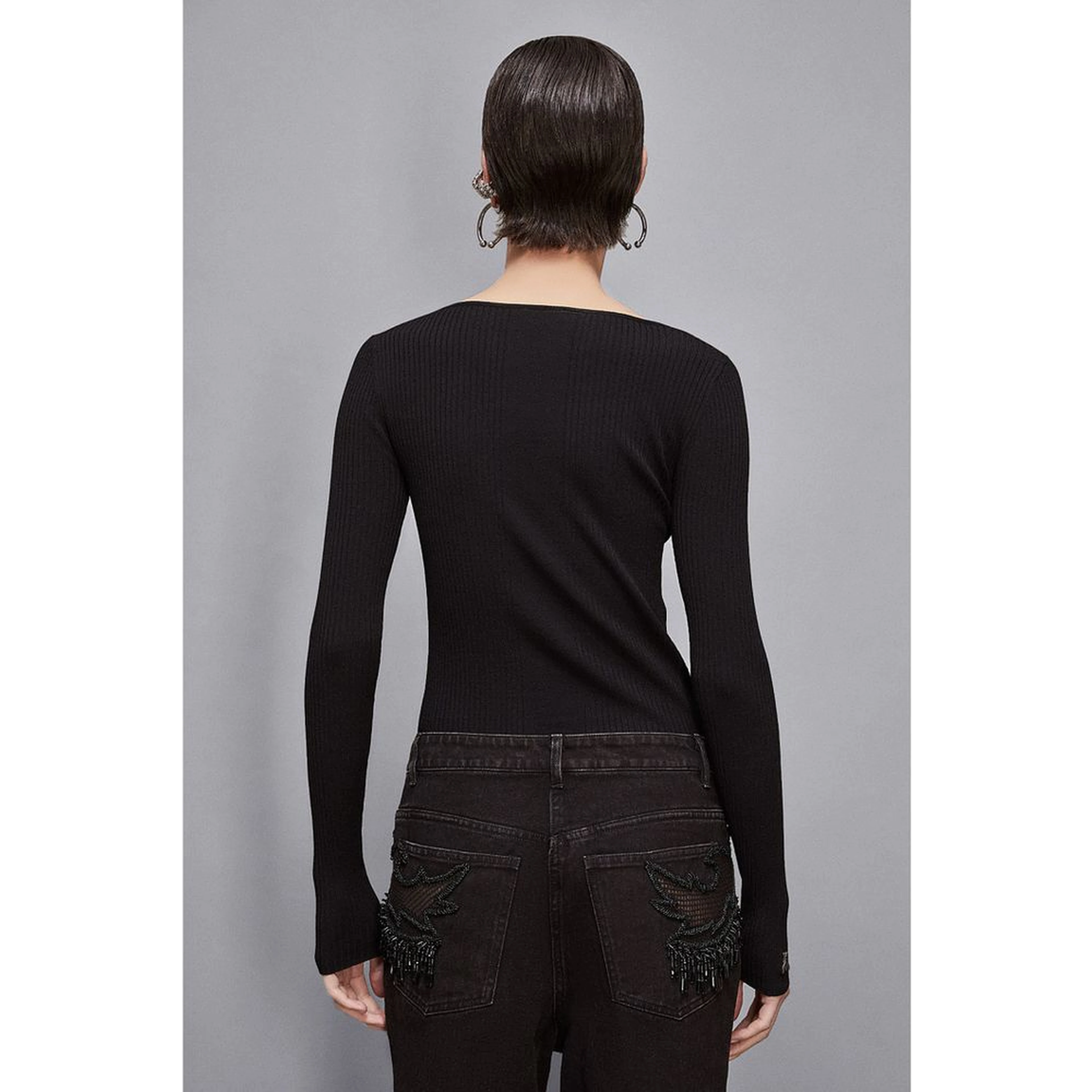 Black Viscose Sweatshirt