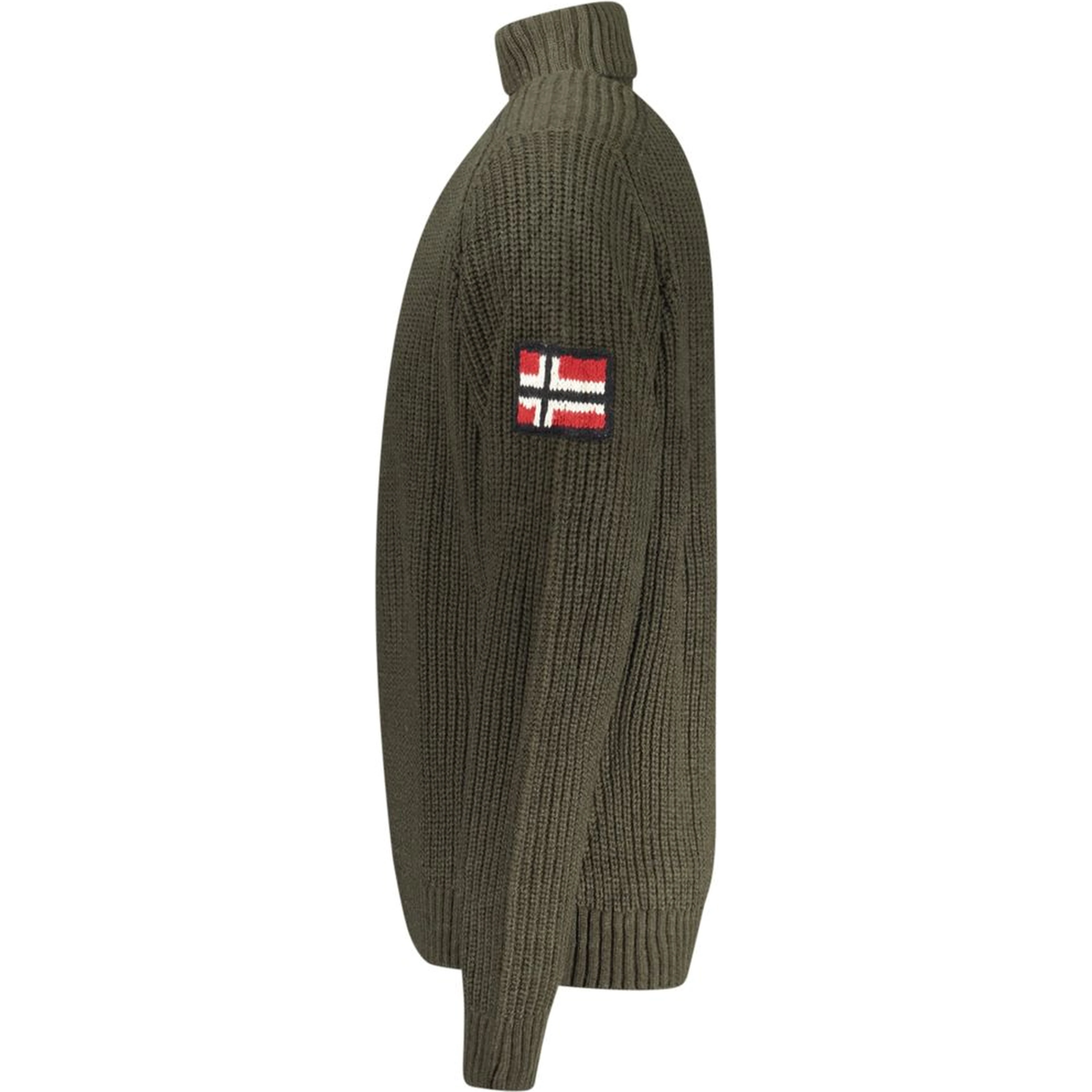 Green Wool Men Turtleneck Sweater