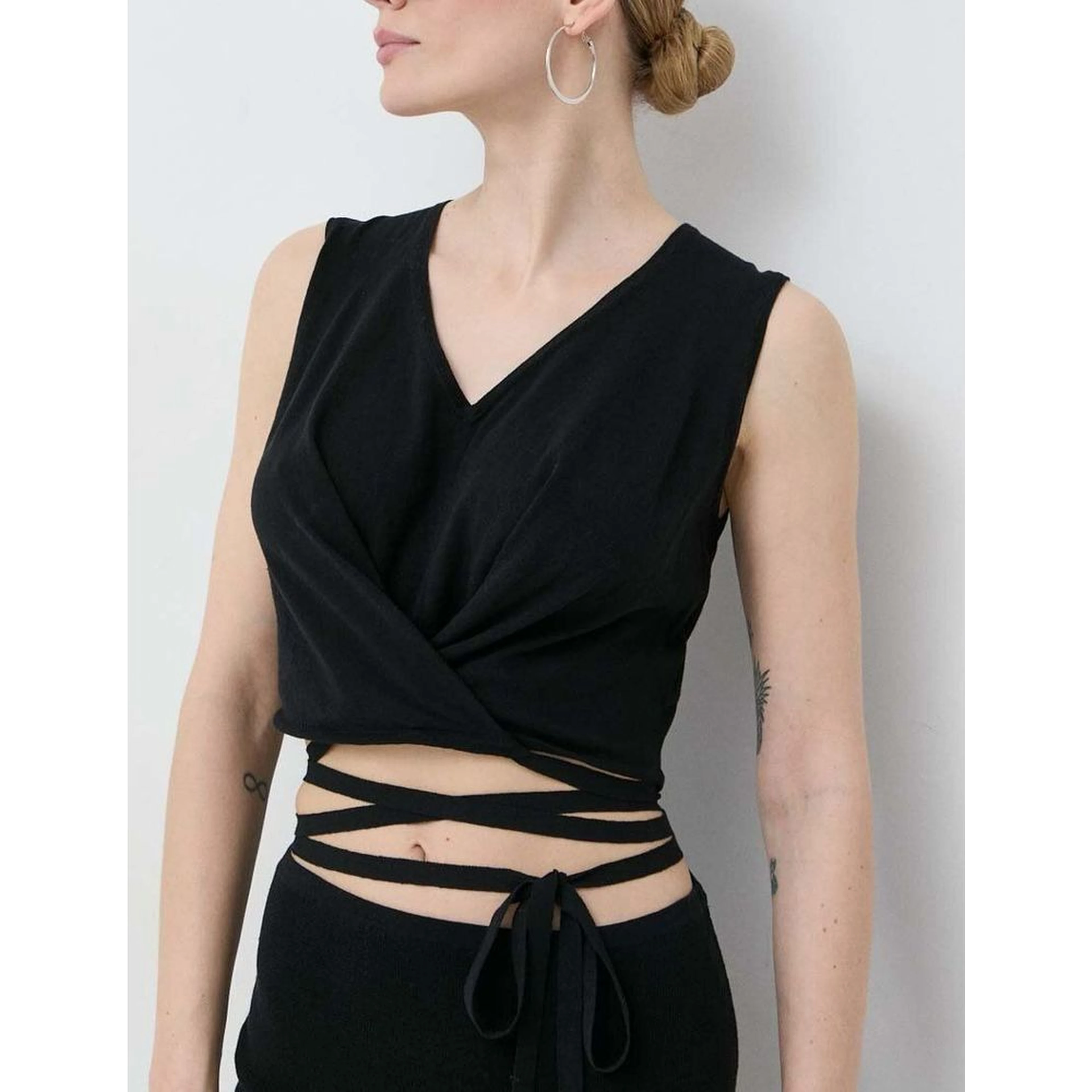 Black Cotton Casual Dress