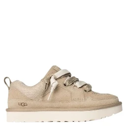 Beige Suede Leather Chunky Sneakers