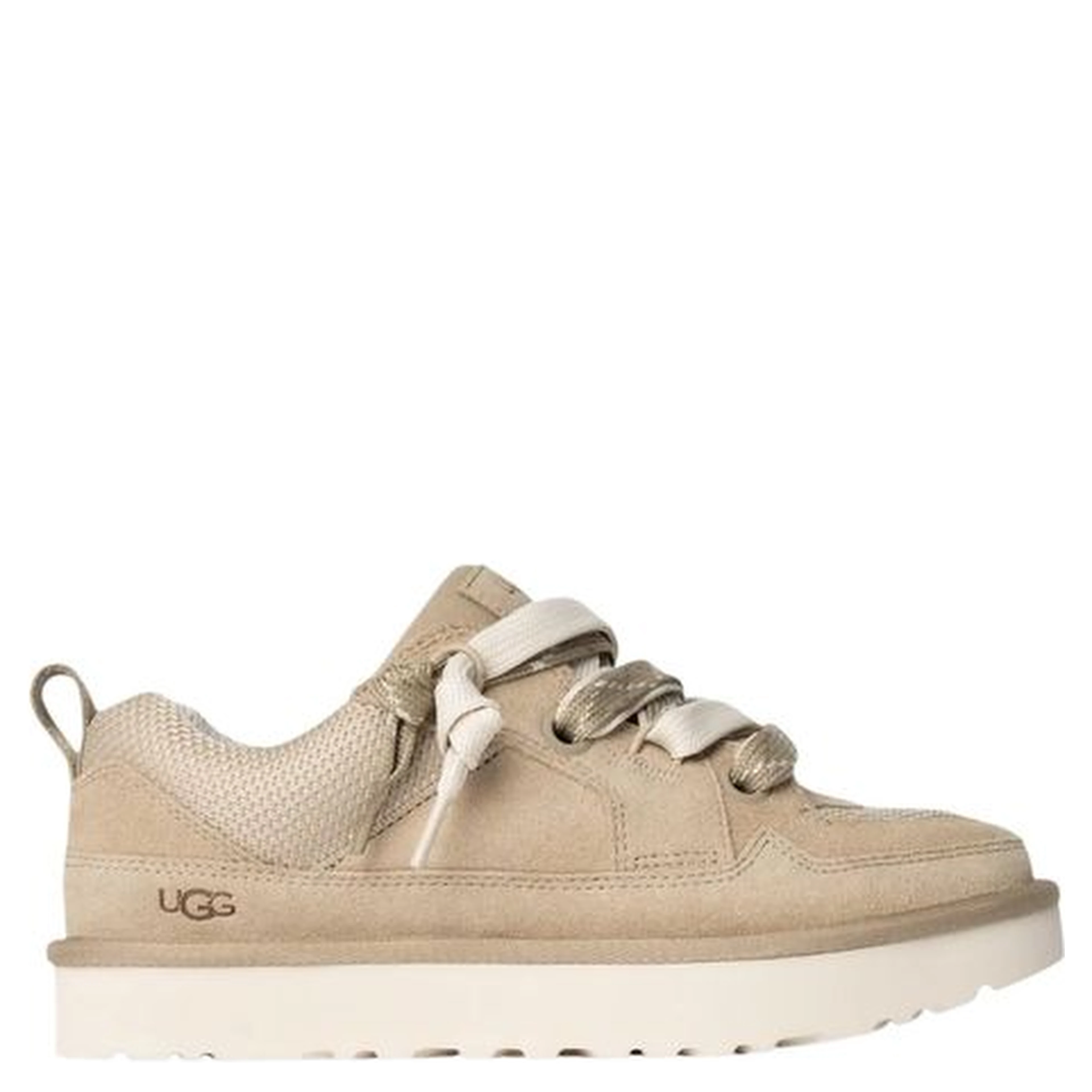 Beige Suede Leather Chunky Sneakers