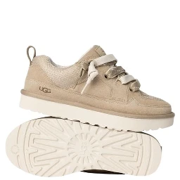 Beige Suede Leather Chunky Sneakers